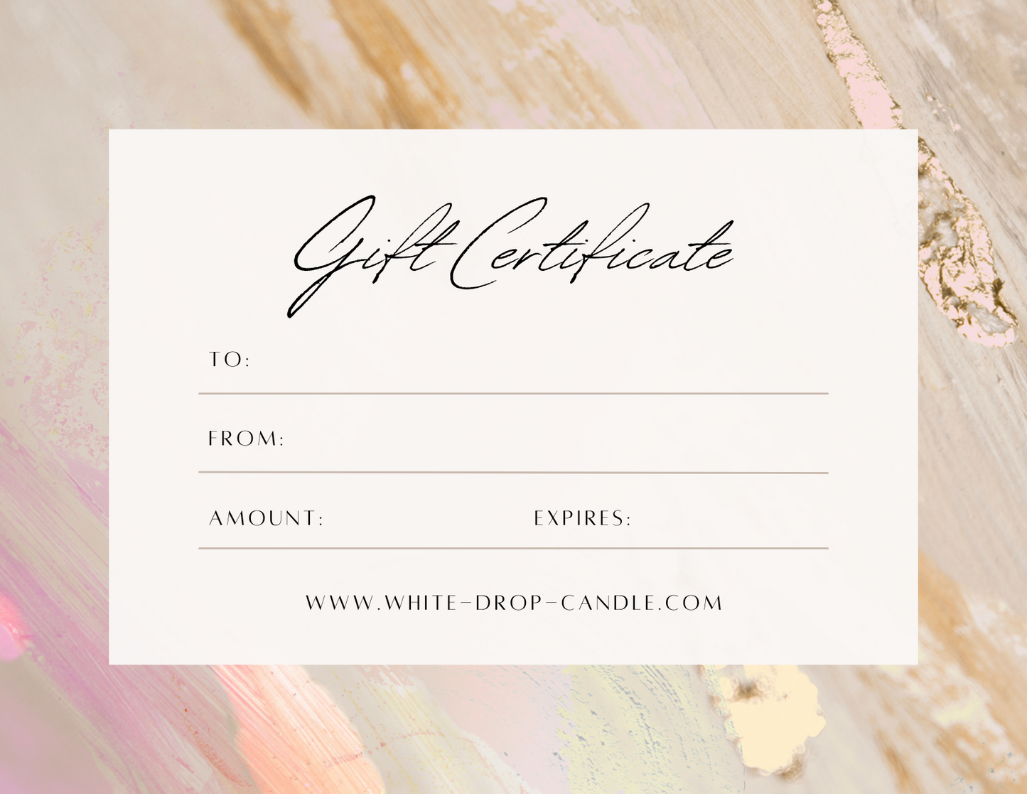 White Drop candle Gift Card