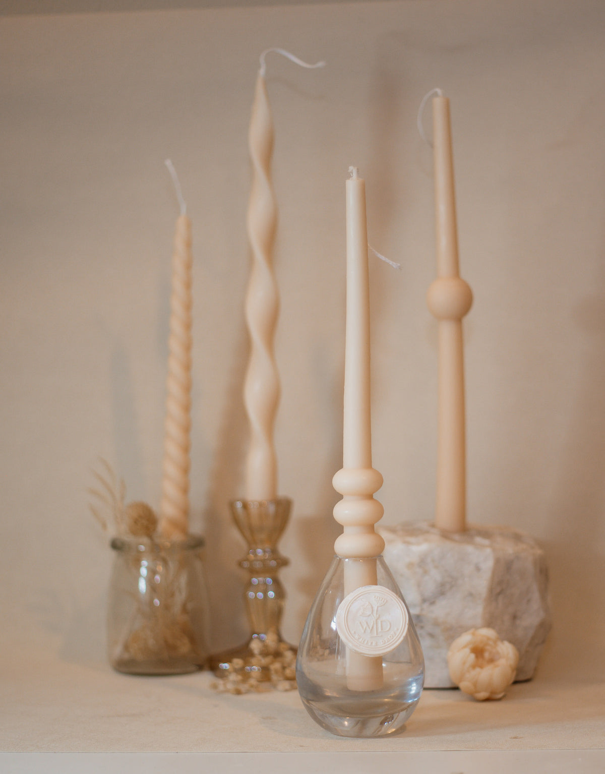 Sculptural Taper Candle Set