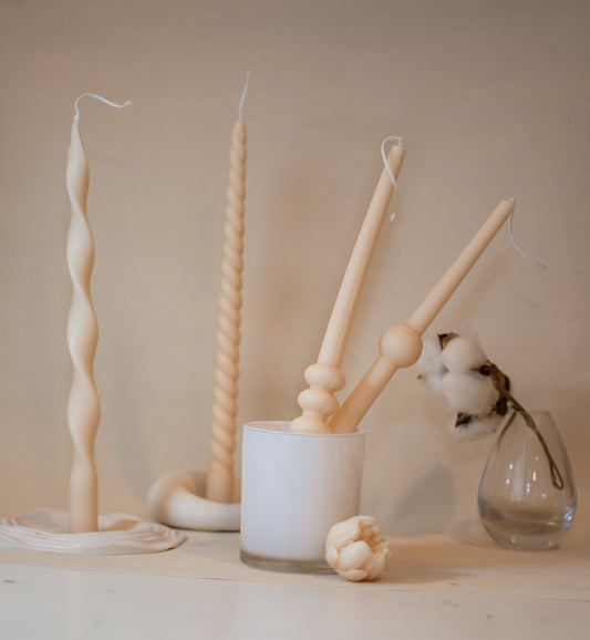 Sculptural Taper Candle Set